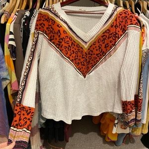 Leopard print long sleeve top